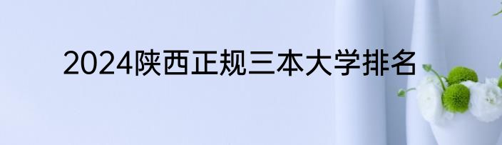 2024陕西正规三本大学排名