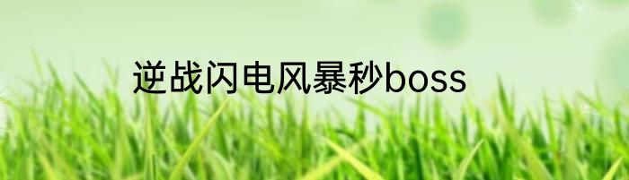 逆战闪电风暴秒boss
