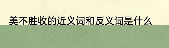美不胜收的近义词和反义词是什么