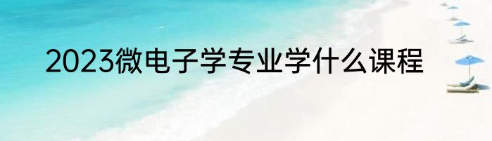 2023微电子学专业学什么课程