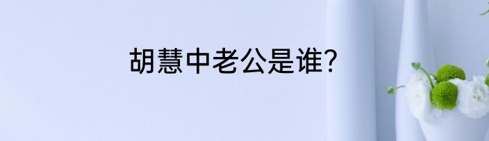 胡慧中老公是谁?