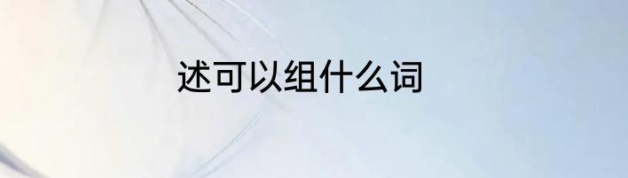述可以组什么词