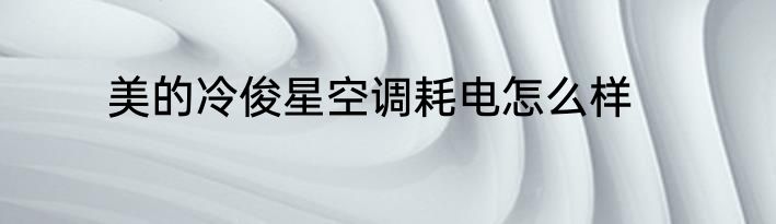 美的冷俊星空调耗电怎么样