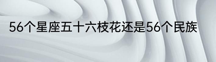 56个星座五十六枝花还是56个民族