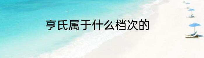 亨氏属于什么档次的