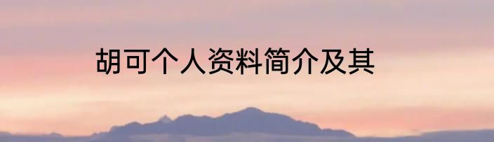 胡可个人资料简介及其