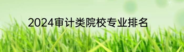 2024审计类院校专业排名