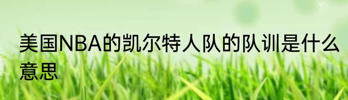 美国NBA的凯尔特人队的队训是什么意思