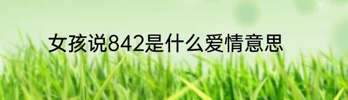 女孩说842是什么爱情意思