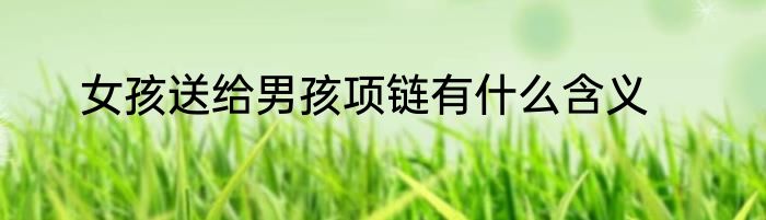 女孩送给男孩项链有什么含义