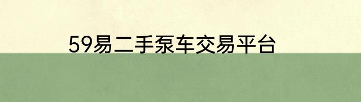 59易二手泵车交易平台