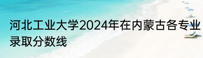 河北工业大学2024年在内蒙古各专业录取分数线