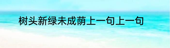 树头新绿未成荫上一句上一句