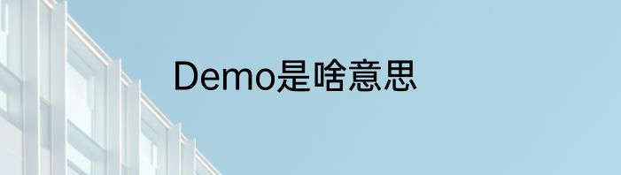 Demo是啥意思