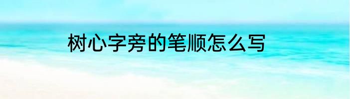 树心字旁的笔顺怎么写