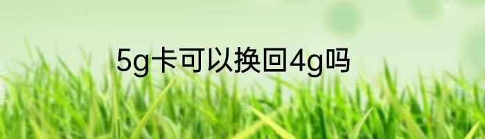 5g卡可以换回4g吗