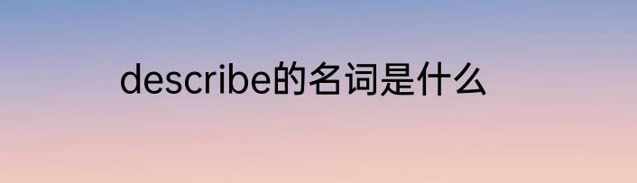 describe的名词是什么