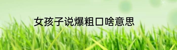 女孩子说爆粗口啥意思