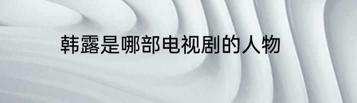 韩露是哪部电视剧的人物