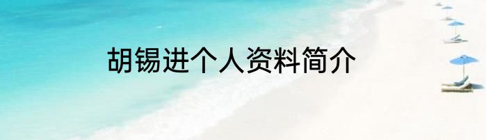 胡锡进个人资料简介