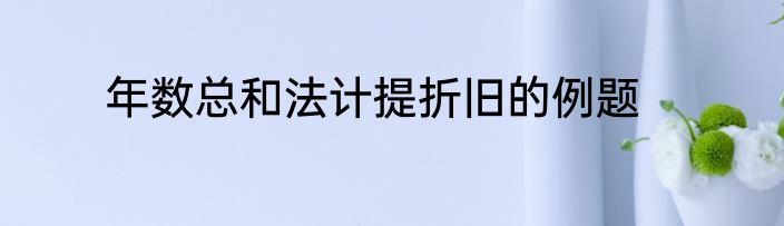 年数总和法计提折旧的例题