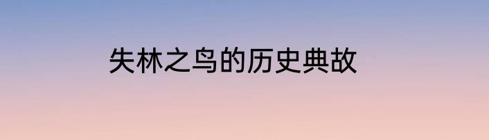 失林之鸟的历史典故