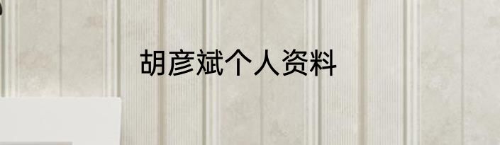 胡彦斌个人资料