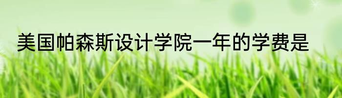 美国帕森斯设计学院一年的学费是