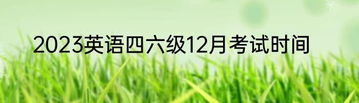 2023英语四六级12月考试时间