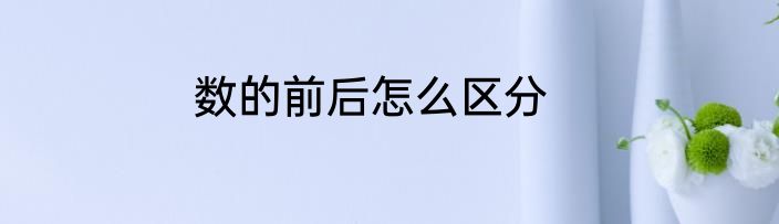 数的前后怎么区分