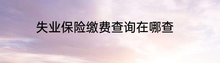失业保险缴费查询在哪查
