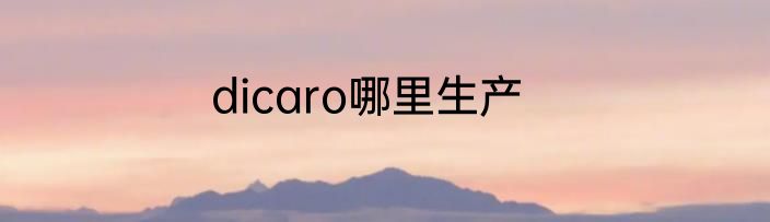 dicaro哪里生产