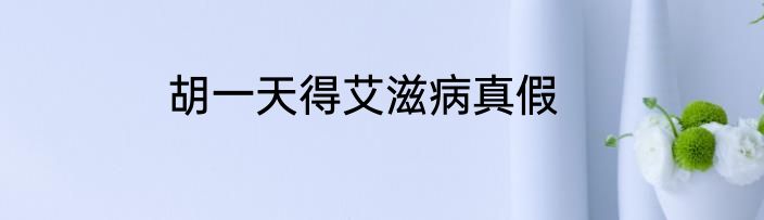 胡一天得艾滋病真假