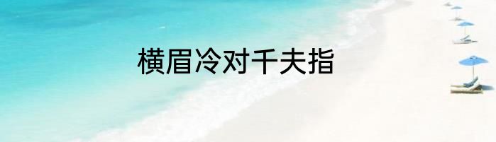 横眉冷对千夫指
