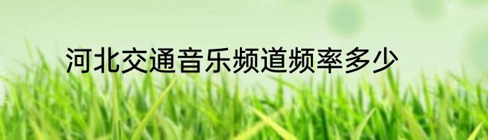 河北交通音乐频道频率多少