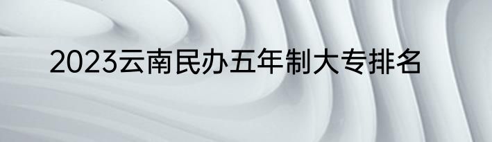 2023云南民办五年制大专排名