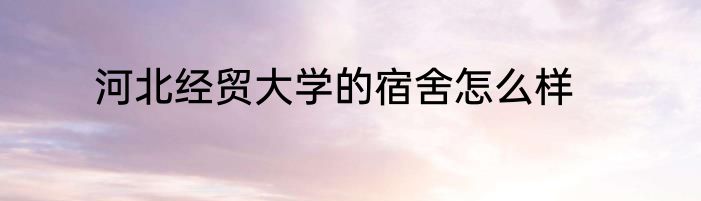 河北经贸大学的宿舍怎么样