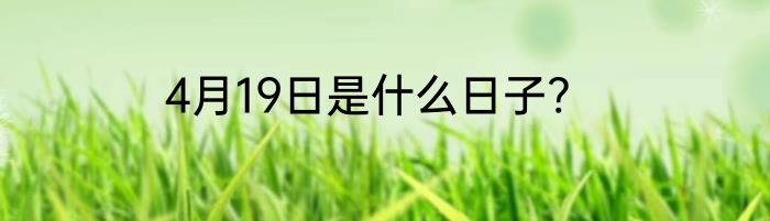 4月19日是什么日子?