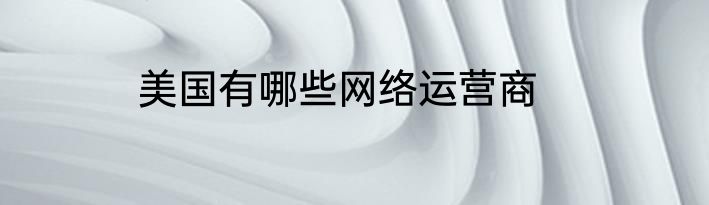 美国有哪些网络运营商