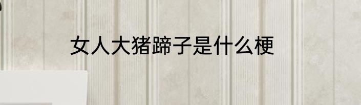 女人大猪蹄子是什么梗