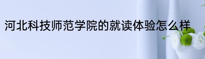 河北科技师范学院的就读体验怎么样