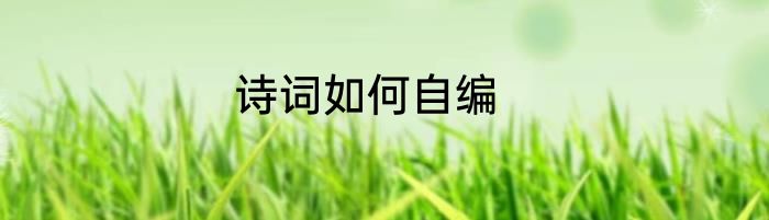 诗词如何自编