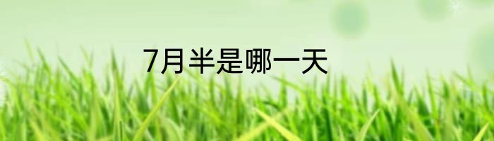 7月半是哪一天