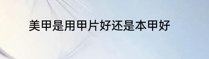 美甲是用甲片好还是本甲好