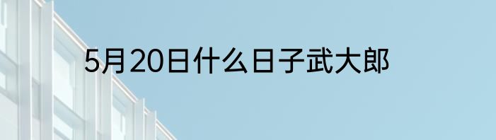 5月20日什么日子武大郎