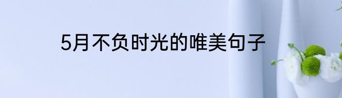 5月不负时光的唯美句子