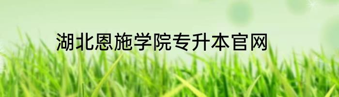 湖北恩施学院专升本官网
