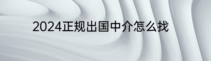 2024正规出国中介怎么找