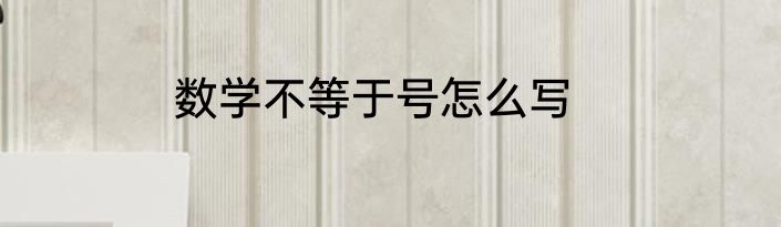 数学不等于号怎么写
