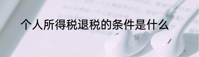 个人所得税退税的条件是什么